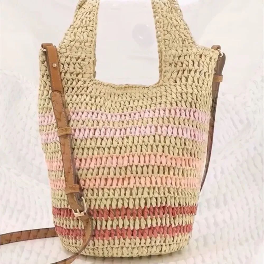 Style &Co Multicolor Straw Woven Tote Bag